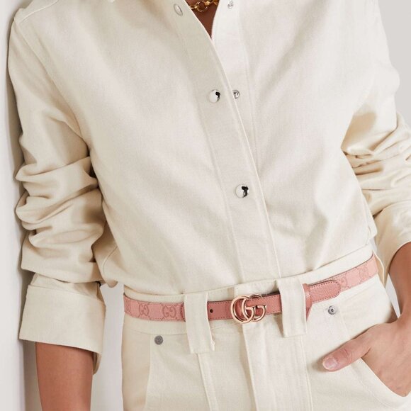 NEW Gucci Marmont GG supreme pink leather thin belt - size 100-40 - Picture 2 of 7